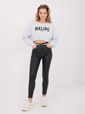 Modernus trumpintas džemperis "BERNEY" melanžo pilka