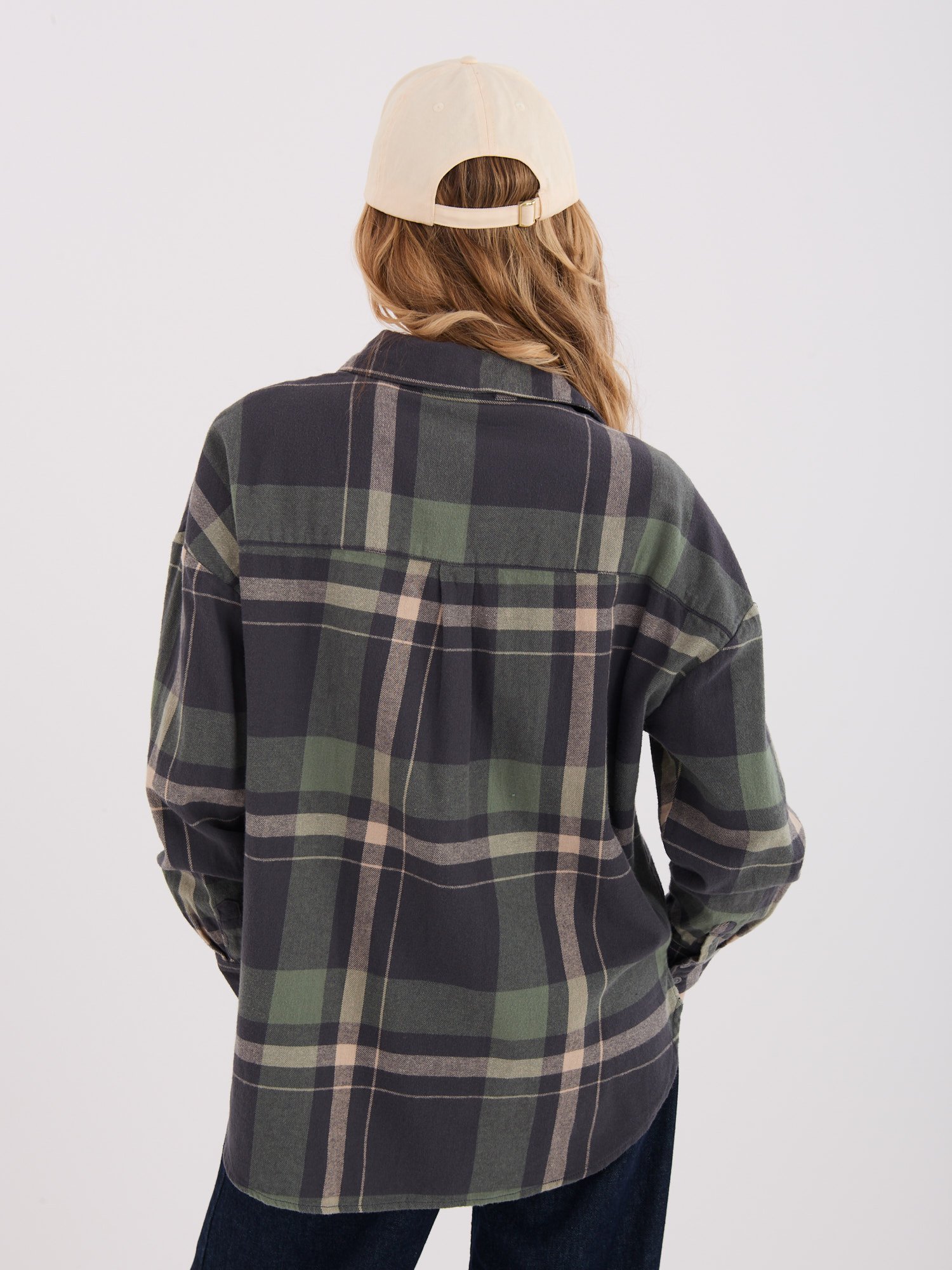 Languoti medvilniniai flaneliniai marškiniai "NOVEL" khaki - Image 4