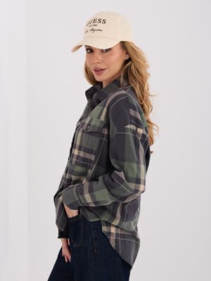 Alternative view of Languoti medvilniniai flaneliniai marškiniai "NOVEL" khaki