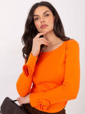 Alternative view of Casual stiliaus palaidinė su dekoratyvinėmis rožėmis rankogaliuose "ASJA" oranžinė