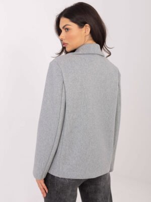 Alternative view of Elegantiškas  trumpas paltas su dvigubu užsegimu "JENIFER" pilka