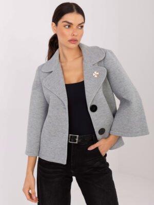 Trumpas standaus neperpučiamo audinio paltas "PETA" pilka