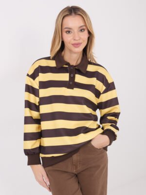 Alternative view of Dryžuotas polo stiliaus džemperis"FREDA" geltona