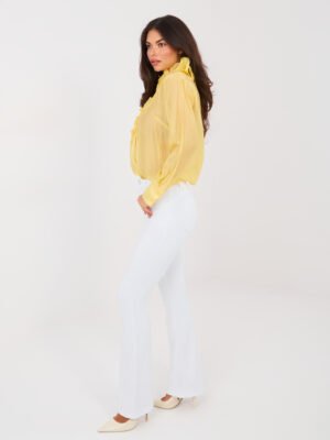 Alternative view of Tamprūs platėjantys džinsai aukštesniu liemeniu "WHITE" balta