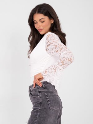 Alternative view of Bodis varpelio formos nėrinių rankovėmis "RENATA" balta