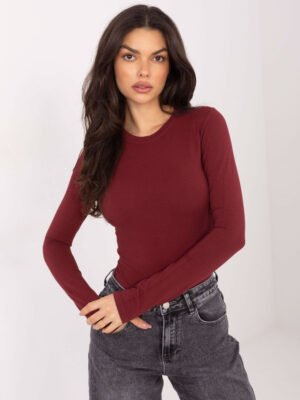 Alternative view of Basic stiliaus palaidinė ilgomis rankovėmis "LILOU" bordo