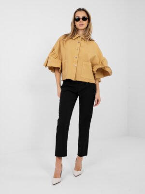 Džinsinis švarkelis su plačiomis rankovėmis "ANDISS" karamelinė