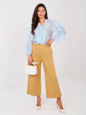 Madingi trumpinti „culotte“ tipo džinsai "ANDISS"  karamelinė