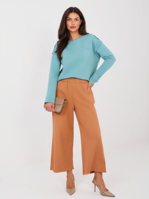 Madingi trumpinti „culotte“ tipo džinsai "ANDISS"  tamsi oranžinė