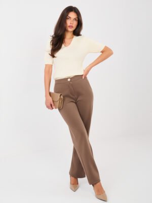 Klasikinės tiesaus silueto kelnės "ALISON" tamsi smėlio