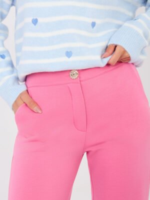 Alternative view of Klasikinės tiesaus silueto kelnės "ALISON" tamsi rožinė