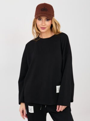 Alternative view of Laisvo silueto džemperio ir kelnių komplektas  "CORA" juoda