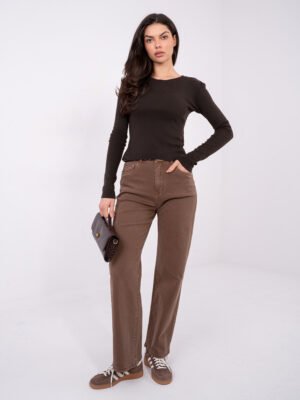 Alternative view of Tampri medvilninė palaidinė su minimaliu užrašu "BRIE" tamsi ruda