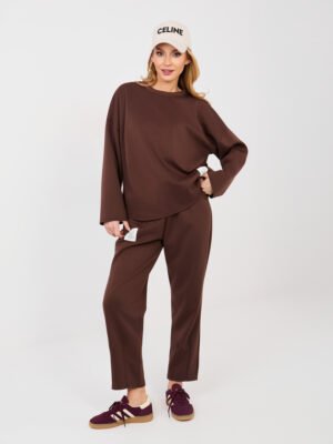 Laisvalaikio komplektas su minimalistinėmis etiketėmis "ANTERO" tamsi ruda