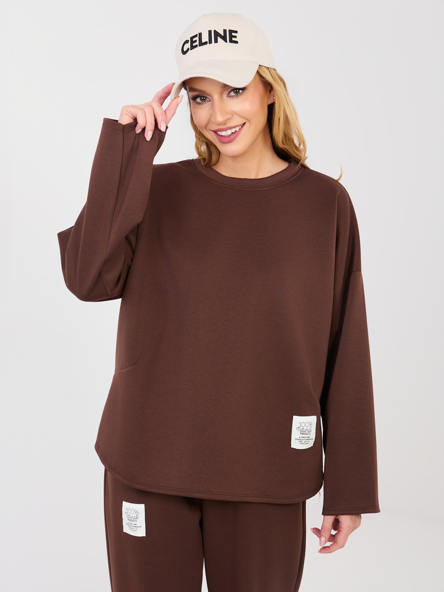 Laisvalaikio komplektas su minimalistinėmis etiketėmis "ANTERO" tamsi ruda - Image 2