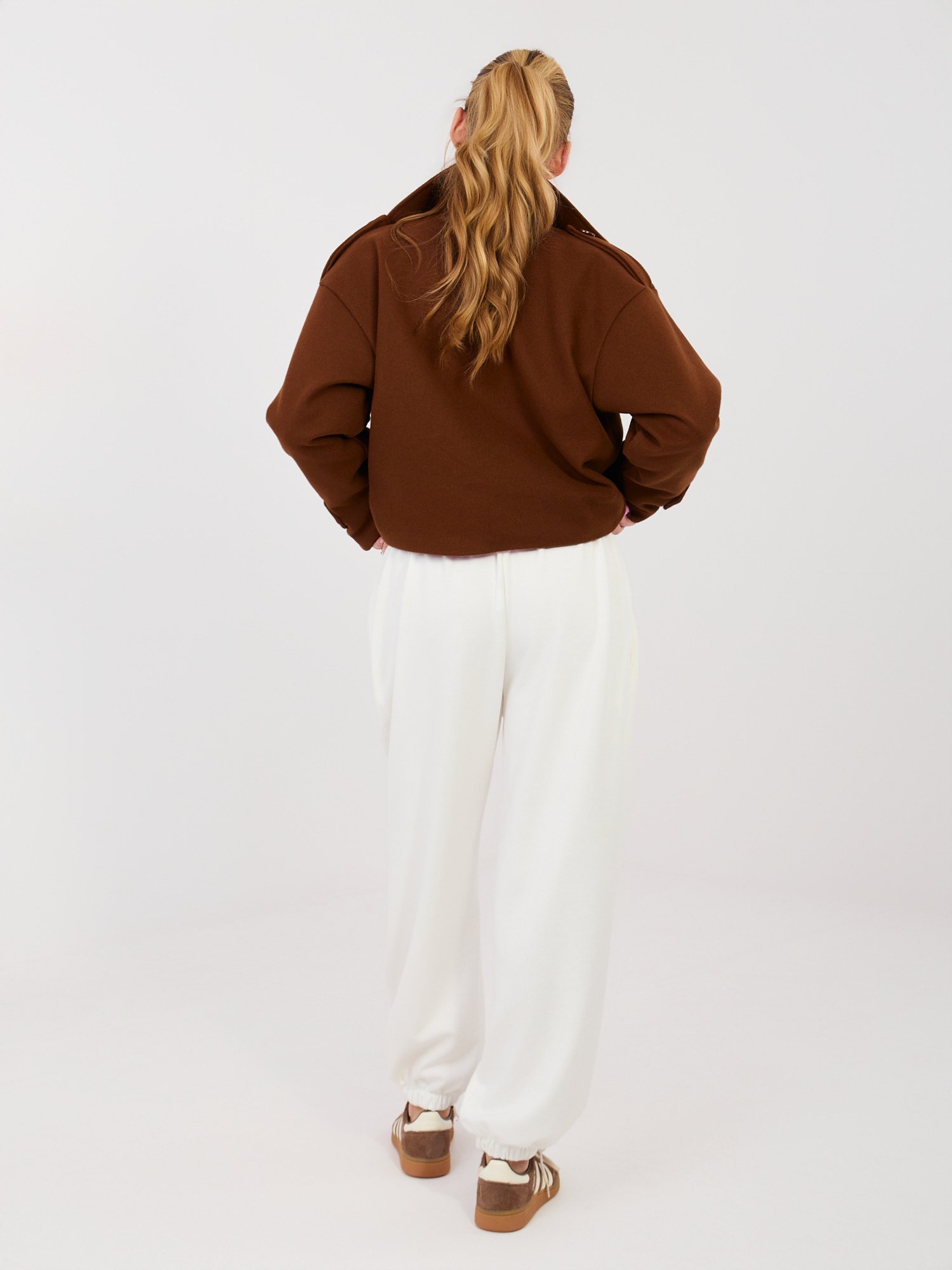 Modernios jogger stiliaus kelnės "KALLEN" pieno balta - Image 4