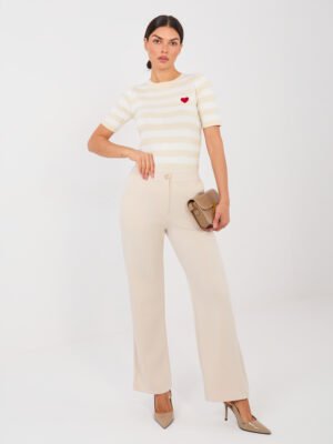Klasikinės tiesaus silueto kelnės "ALISON" šviesi smėlio