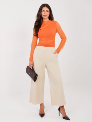 Madingi trumpinti „culotte“ tipo džinsai "ANDISS"  šviesi smėlio