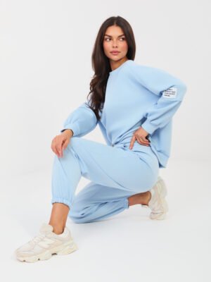 Sviestinio audinio komplektas "LIFE" šviesi mėlyna