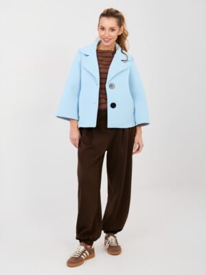 Casual stiliaus trumpas  paltukas “ELVAN ” šviesi mėlyna