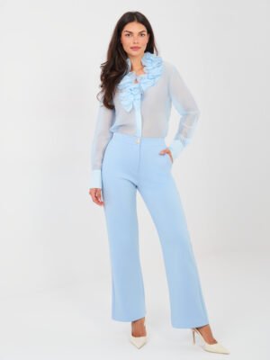 Klasikinės tiesaus silueto kelnės "ALISON" šviesi mėlyna