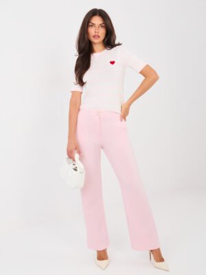 Klasikinės tiesaus silueto kelnės "ALISON" šviesi rožinė