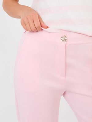 Alternative view of Klasikinės tiesaus silueto kelnės "ALISON" šviesi rožinė