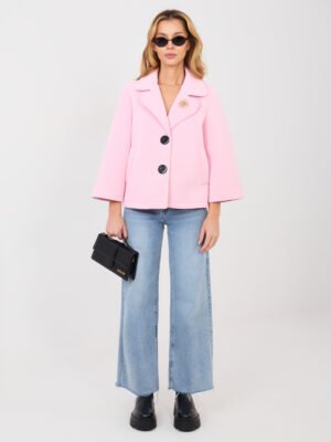 Casual stiliaus trumpas  paltukas “ELVAN ” šviesi rožinė