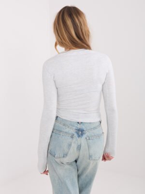 Alternative view of Basic stiliaus palaidinė ilgomis rankovėmis "LILOU" melanžo pilka