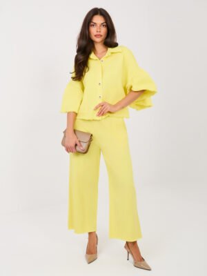 Džinsinis švarkelis su plačiomis rankovėmis "ANDISS" šviesi geltona