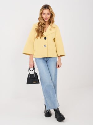 Casual stiliaus trumpas  paltukas “ELVAN ” šviesi geltona