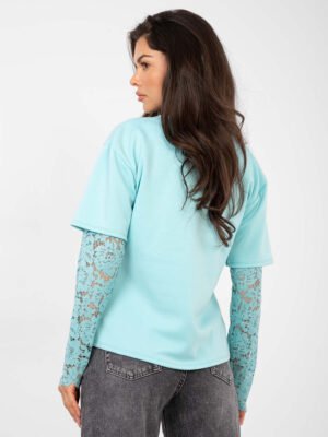 Alternative view of Palaidinė su sluoksniuotu nėrinių rankovių efektu " ODELIA" mėtų