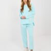 Laisvo silueto džemperio ir kelnių komplektas  "CORA" mėtinė