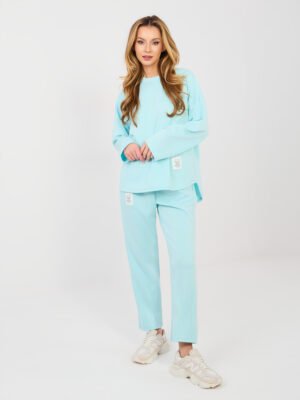 Laisvo silueto džemperio ir kelnių komplektas  "CORA" mėtinė