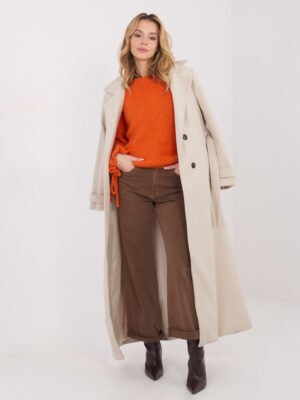 Alternative view of Minkšto vilnos siūlo megztinis "LUKRECIJA" oranžinė