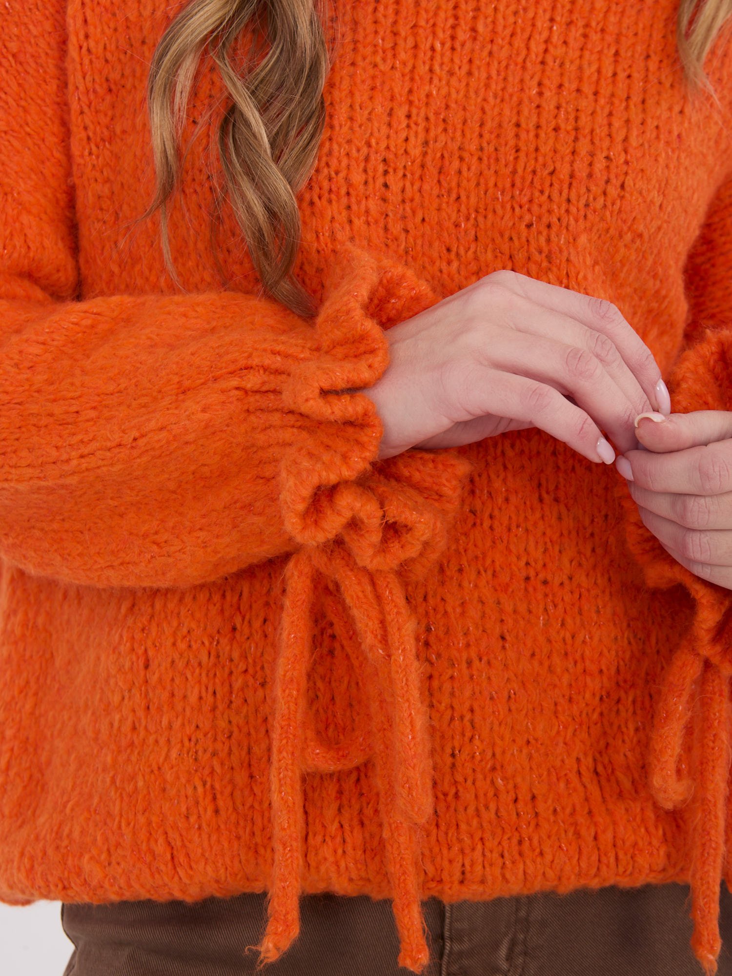 Minkšto vilnos siūlo megztinis "LUKRECIJA" oranžinė - Image 3