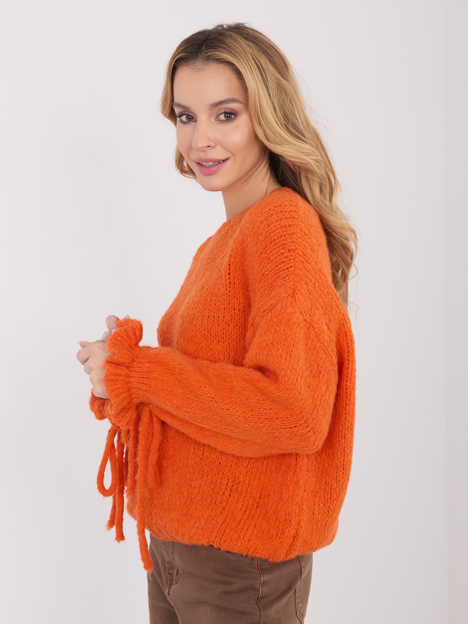 Minkšto vilnos siūlo megztinis "LUKRECIJA" oranžinė - Image 4