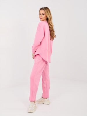 Alternative view of Laisvo silueto džemperio ir kelnių komplektas  "CORA" rožinė