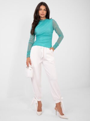 Palaidinė su permatomo tinklelio rankovėmis "HIKARI" turkio