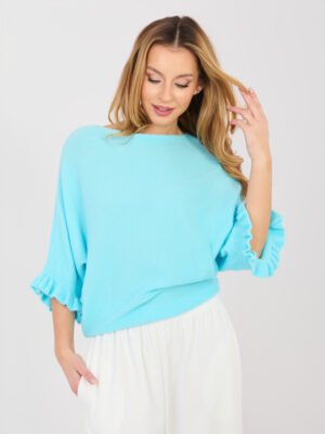 Alternative view of Megztinis su alpakos vilna ir 3/4 kimono tipo rankovėmis "Laila" turkio