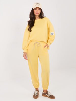 Sviestinio audinio komplektas "LIFE" geltona