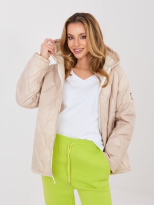 Lengva dygsniuota striukė su gobtuvu "SHANNON" smėlio