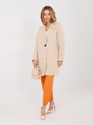 Modernus paltas su dekoratyvine sage "KYARA" beige