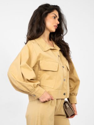 Modernūs marškiniai-švarkelis "RIVELLA" camel