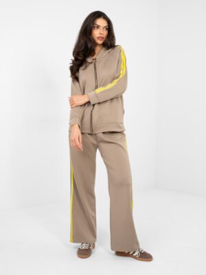 Alternative view of Užsegamo džemperio ir kelnių komplektas "KITTI" tamsi smėlio