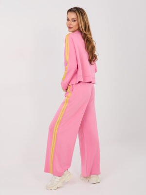 Alternative view of Džemperio ir kelnių komplektas su juostelėmis šonuose "LUISS" tamsi rožinė