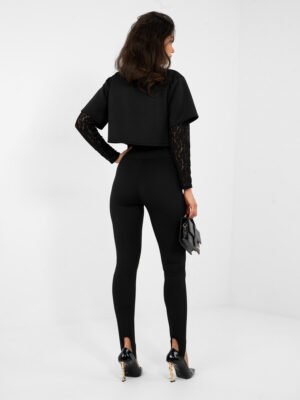 Alternative view of Aukšto liemens tamprūs leginsai "TREVY" juoda