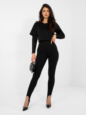 Aukšto liemens tamprūs leginsai "TREVY" juoda