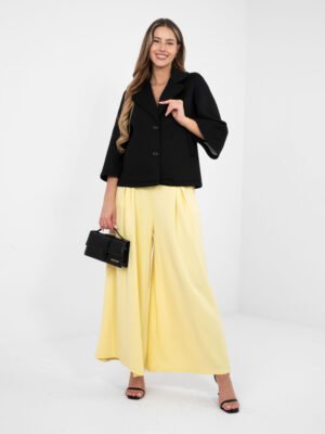 Casual stiliaus trumpas tiesaus kirpimo paltukas "SAULE" juoda