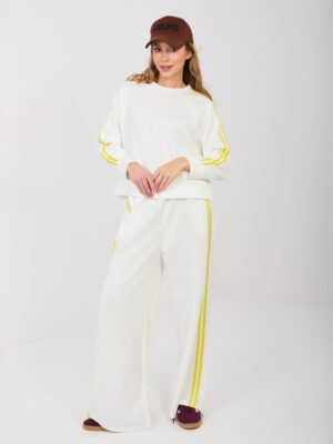 Džemperio ir kelnių komplektas su juostelėmis šonuose "LUISS" pieno balta